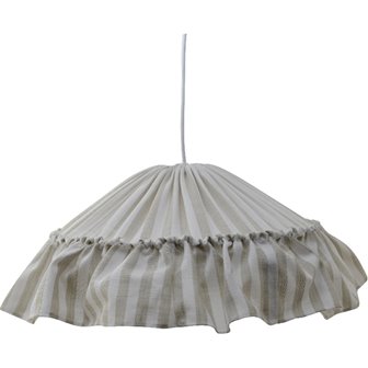 Lampa wisząca materiałowa w stylu prowansalskim w biało-beżowe pasy Costa